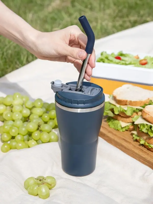 Термостакан Sapporo без логотипа, темно-синий