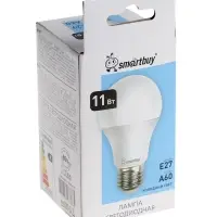 Лампа светодиодная Smartbuy, E27, A60, 11 Вт, 6000 К, свечение холодное белое