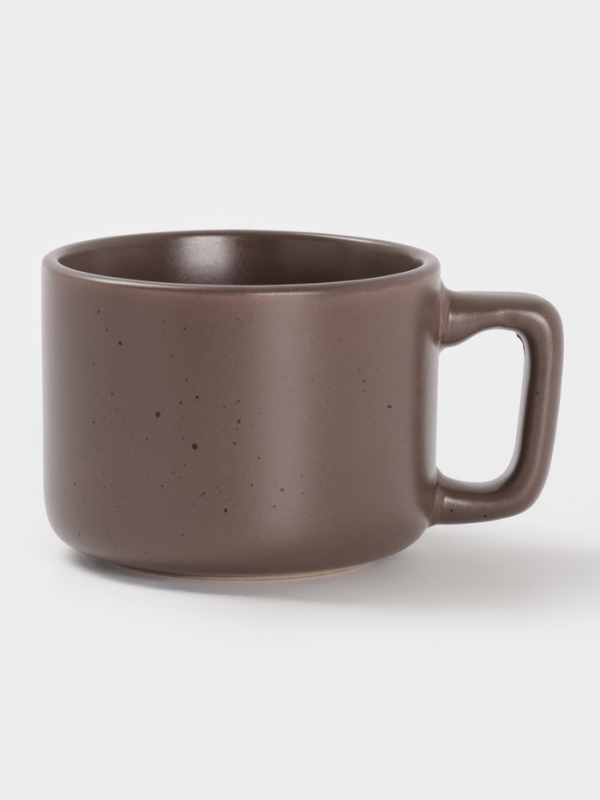 Чайная пара Доляна «Гранит», 2 предмета: чашка 270 мл, блюдце d=15.5 см, керамика, коричневая