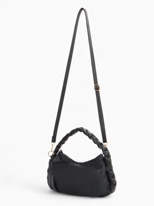 Сумка женская багет на молнии, 24&times;6&times;15.5 см, чёрная