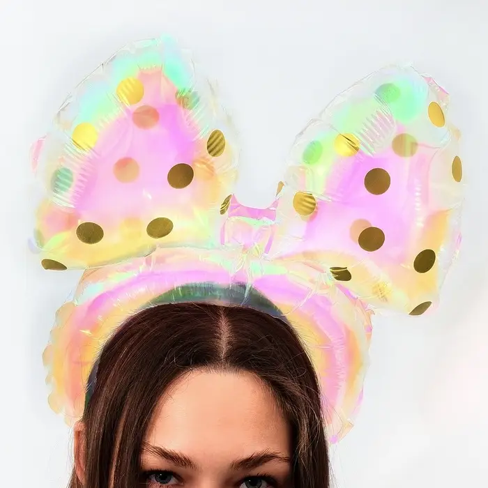 Воздушный шар фольгированный 15" &laquo;Ободок с бантиком&raquo;, перламутровый