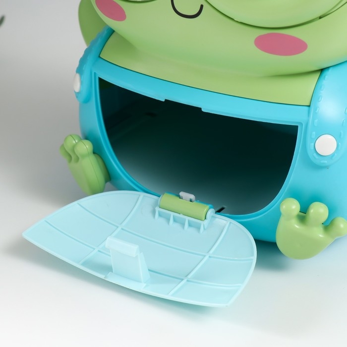 Копилка пластик Копилка пластик "Рюкзак Лягуха" кодовый замок, звук АА 25х14х18,5 см