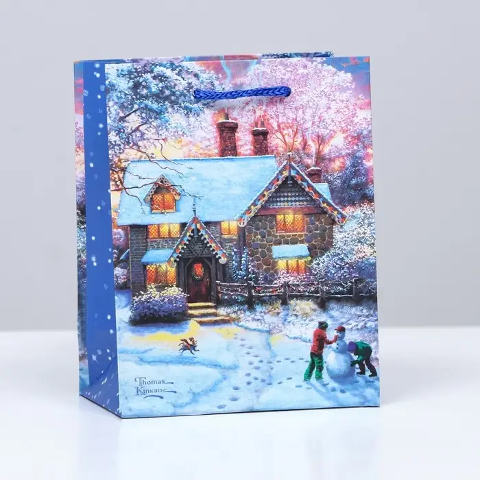 Пакет подарочный Пакет подарочный "Предновогодний вечер", 11,5 х 14,5 х 6,5 см.