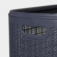 Плетёная корзина для белья с крышкой "Лён" 75л 43×32×60см, цвет графит Плетёная корзина для белья с крышкой "Лён" 75л 43×32×60см, цвет графит