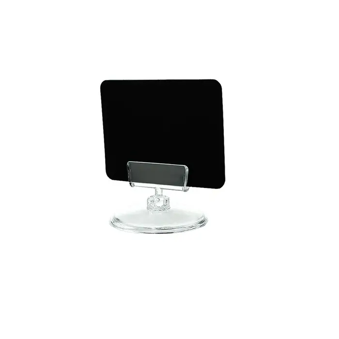 Ценникодержатель на круглой подставке, пластик, 5×5×2,9 см, цвет прозрачный