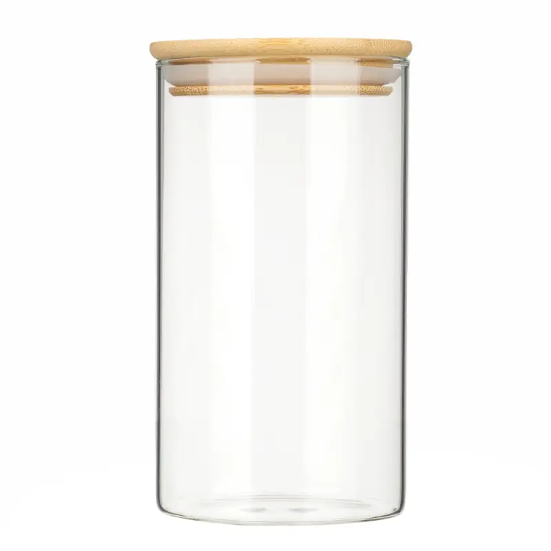 VETTA ЭКО Эллипс Банка для хранения 700мл, 15х8,5см, стекло, бамбук