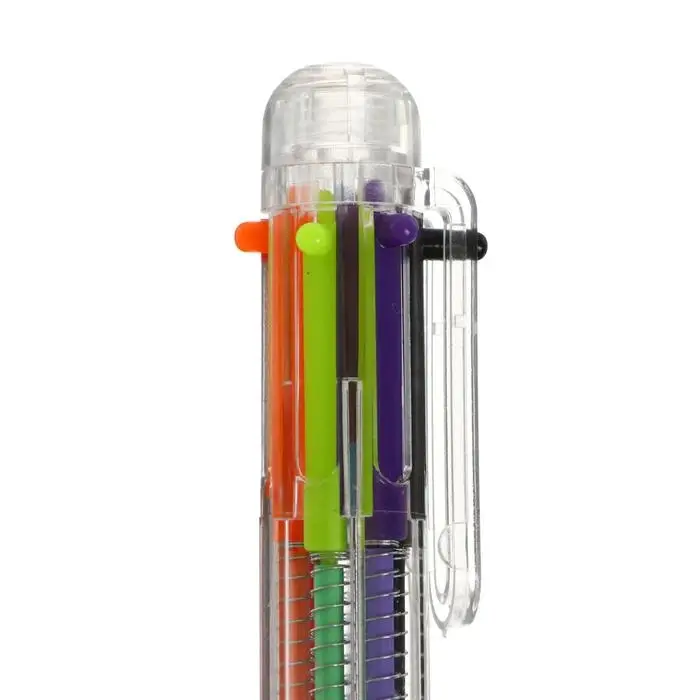 Ручка шариковая многоцветная, автоматическая, 6 цветов, корпус прозрачный Ручка шариковая многоцветная, автоматическая, 6 цветов, корпус прозрачный