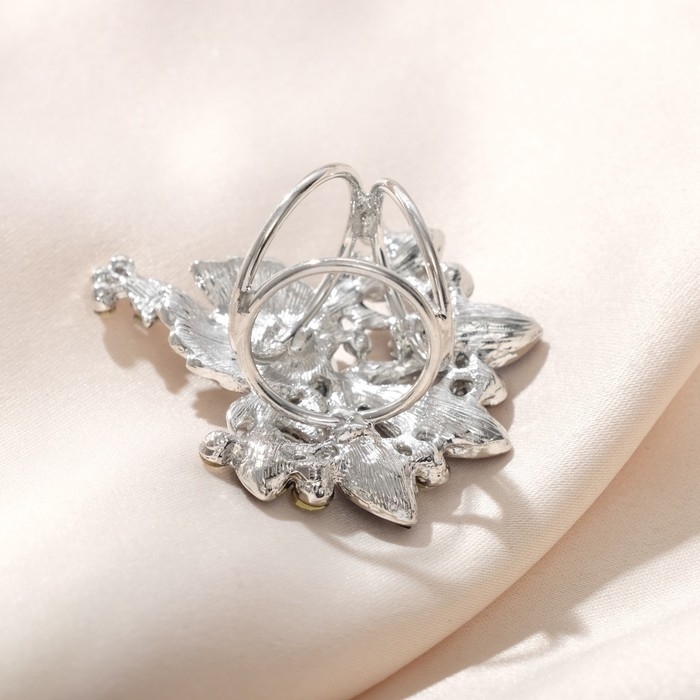 Кольцо для платка «Павлин», цвет бело-синий в серебре Кольцо для платка «Павлин», цвет бело-синий в серебре