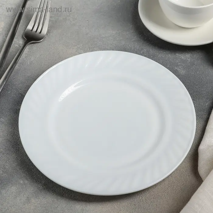 Тарелка десертная Доляна &laquo;Регал&raquo;, d=20 см, стеклокерамика