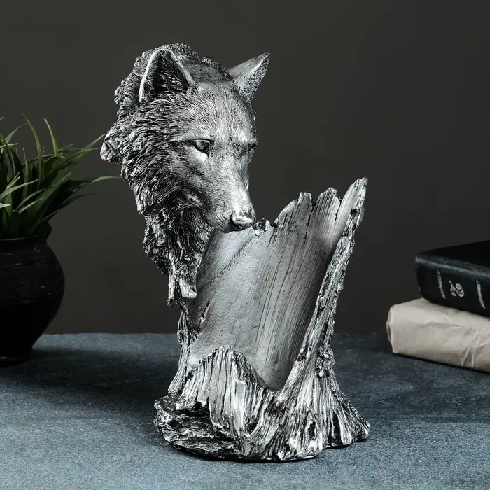 Подставка под бутылку &laquo;Волк&raquo;, 25&times;17&times;13 см, под сталь