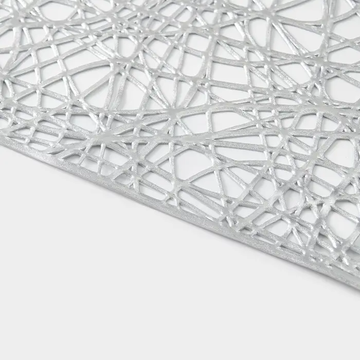 Дорожка на стол Доляна &laquo;Паутинка&raquo;, 30&times;150 см, серебряная
