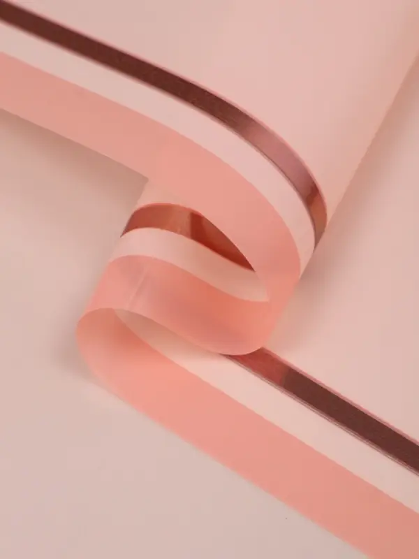 Пленка для цветов, "Двойная кайма", пудровый, 57х57&plusmn;2 см