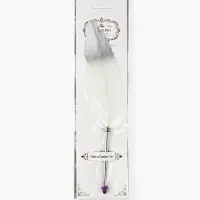 Ручка с пером МИКС, чёрная паста, длина 25 см