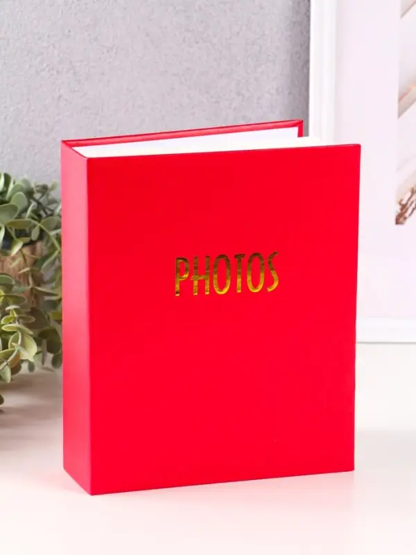 Фотоальбом 200 фото 10X15см, красный, ПП карм.