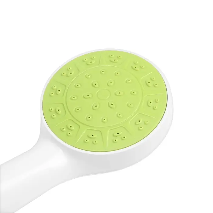 Лейка для душа ZEIN Z0207, 1 режим, пластик, белая, с, зелёная, вставка