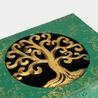 Шкатулка &laquo;Древо&raquo;, 19&times;14&times;7 см, МДФ, зелёная