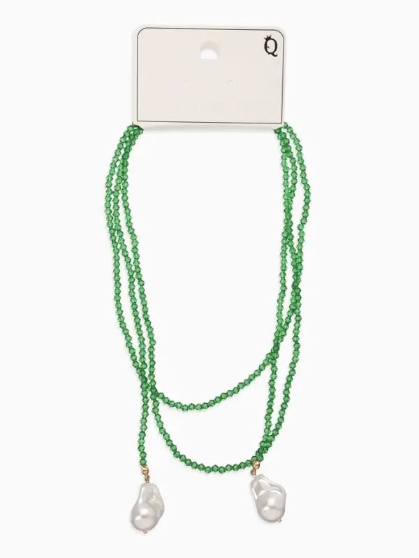 Бусы бисерные с подвесами жемчуг &laquo;Нить стекла&raquo;, L=120 см, №2, зелёные