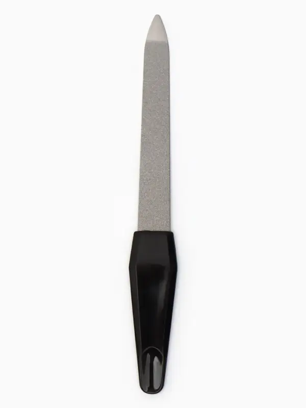 Пилка металлическая для ногтей, 12 см, на блистере, цвет серебристый, чёрный