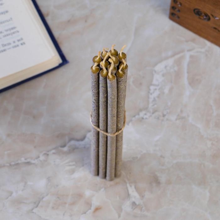 Свеча магическая медовая с травами для защиты семейного очага «Иван да Марья», 12 штук Свеча магическая медовая с травами для защиты семейного очага «Иван да Марья», 12 штук