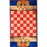 Настольная игра нарды с шашками &laquo;Герб России&raquo;, деревянные большие, 60&times;60 см