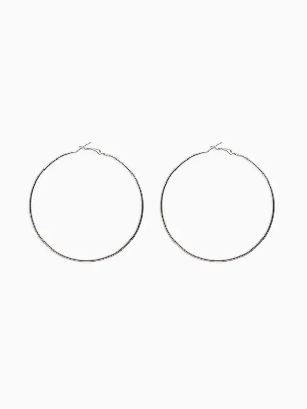 Серьги кольца QF &laquo;Классика&raquo;, d=8 см, цвет серебро