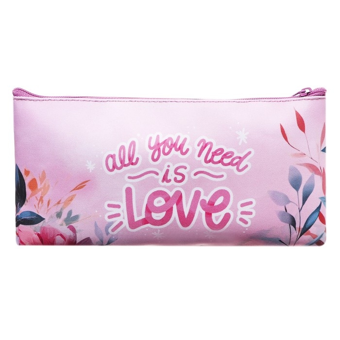 Пенал мягкий, 1 отделение, 108 х 205 мм, плоский, Calligrata ПМП 01-20 "Аниме" розовый