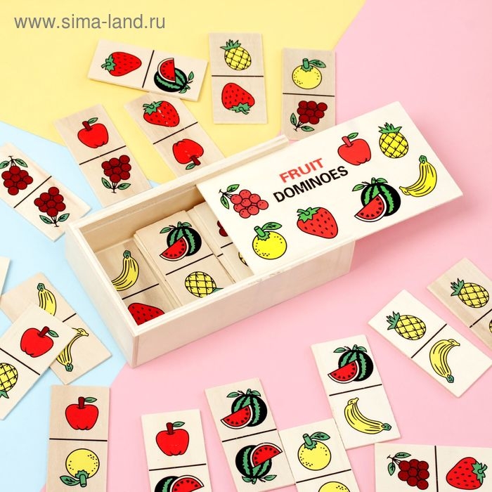 Домино &laquo;Фрукты&raquo;, 28 элементов