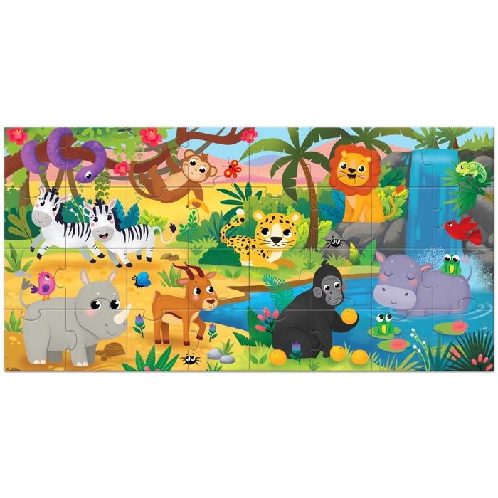 Пазлы 8 в 1 «Животные Африки», двусторонние, 32 детали