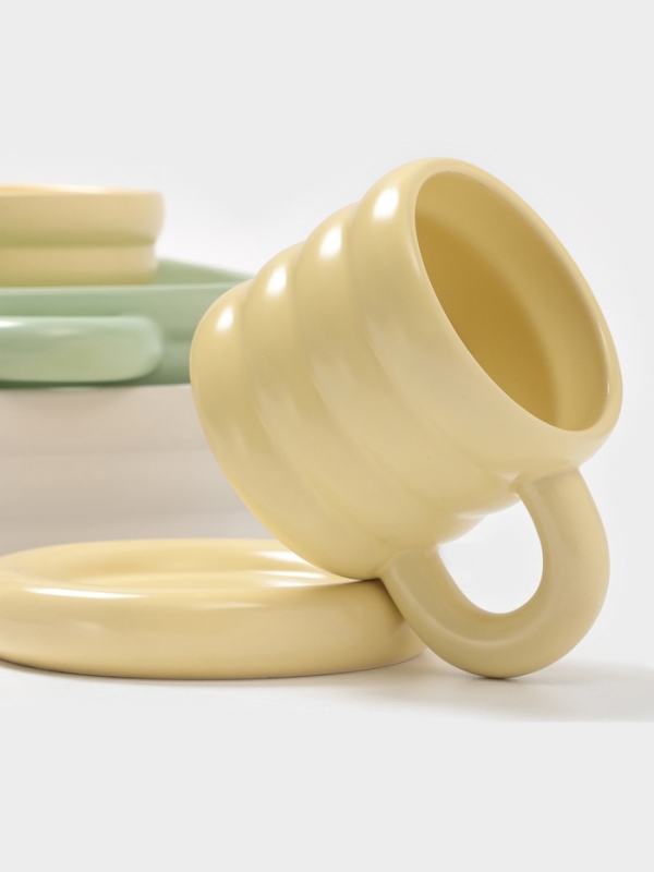 Чайная пара Доляна «Зефир», 350 мл, керамика, белая Чайная пара Доляна «Зефир», 350 мл, керамика, белая