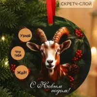 Елочная игрушка со скретч-слоем &laquo;С Новым Годом 2027&raquo;,12.4&times;14.6 см