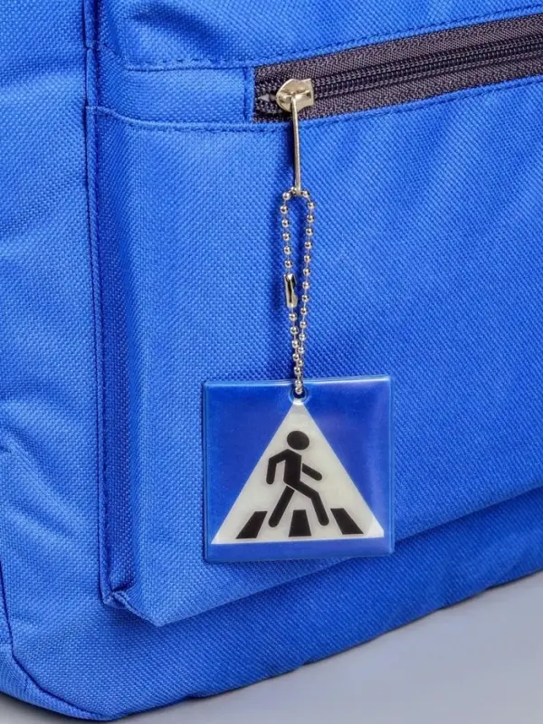 Светоотражающий элемент &laquo;Пешеходный переход&raquo;, двусторонний, 4.8&times;4.8 см, синий