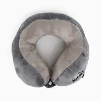 Подушка для путешествий бархатная формовая "Перезагрузка", серая Подушка для путешествий бархатная формовая "Перезагрузка", серая