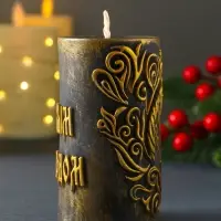 Декоративная свеча "Столбик с лошадью" (бронза) 215 г 55х55х100 мм Декоративная свеча "Столбик с лошадью" (бронза) 215 г 55х55х100 мм