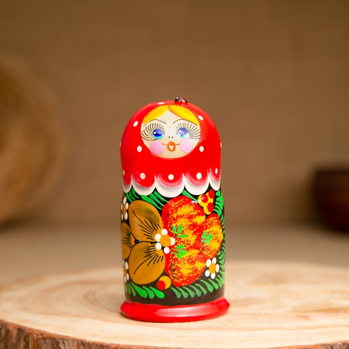 Матрёшка 3-х кукольная  Матрёшка 3-х кукольная "Маша" с божьей коровкой, 11см, ручная роспись.