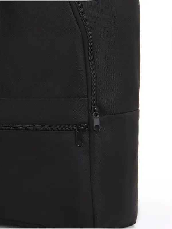 Рюкзак школьный на молнии, с карманом, размер 27&times;11&times;37 см, чёрный