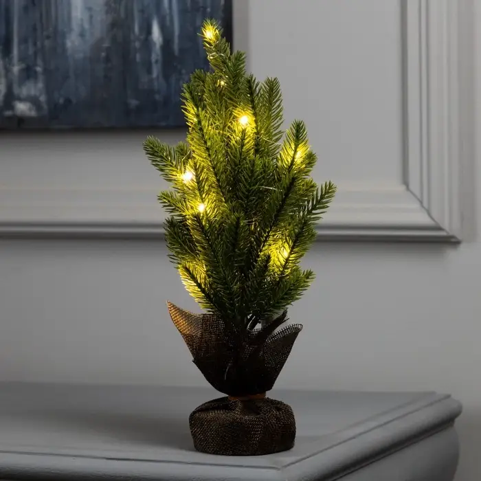 Фигура светодиодная &laquo;Сосна&raquo; 32&times;15&times;15 см, 10 LED, от батареек AG13&times;3 (в комплекте), свечение тёплое белое