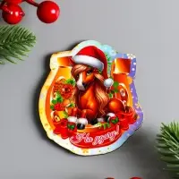 Набор магнитов новогодних «Новый год - 1», 5 шт., размер магнита 7 см Набор магнитов новогодних «Новый год - 1», 5 шт., размер магнита 7 см