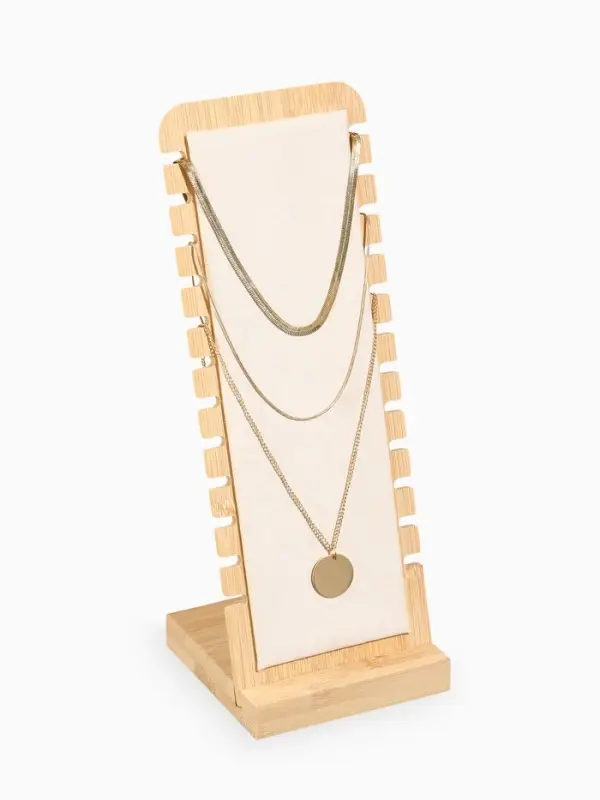 Подставка под цепочки QF, на 12 мест, 10&times;10&times;27 см, бежевая