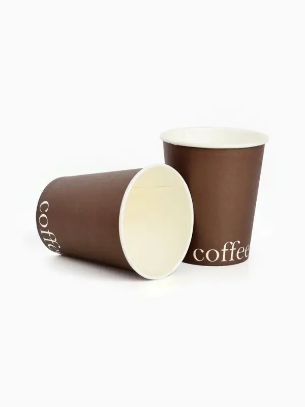 Стаканы одноразовые бумажные для кофе, цвет шоколад , 10 шт, 250 мл