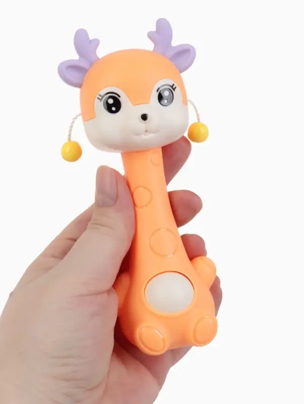 Погремушка-прорезыватель &laquo;Оленёнок Софи&raquo; 2 в 1, от 3 мес. оранжевый/фиолетовый