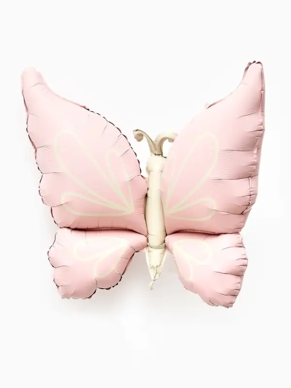Воздушный шар фольгированный 37" "Нежная бабочка" розовый сатин