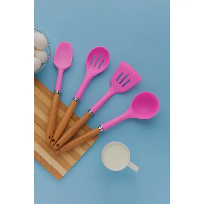 Лопатка с прорезями Доляна «Стелла», 29 см, цвет розовый