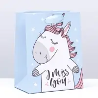 Пакет подарочный, упаковка, Miss U, 20 х 16 х 8 см