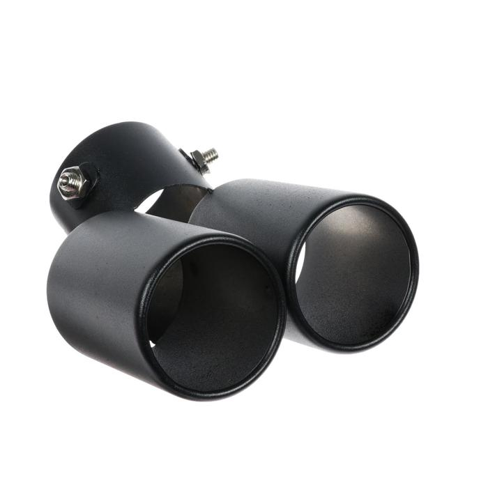 Насадка на глушитель двойная 15×12.5 см, посадочный 61 мм, черный мат Насадка на глушитель двойная 15×12.5 см, посадочный 61 мм, черный мат