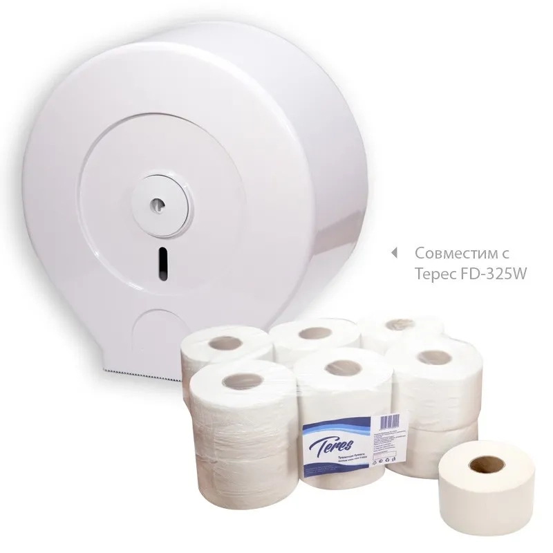 Бумага туалетная д/дисп Терес Эконом мини 1сл бел втор 200м 12рул/уп_T-0024