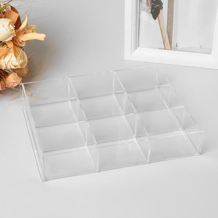 Подставка для презентации, 9 ячеек, 20,3×15,4×3,8 оргстекло 2 мм, В ЗАЩИТНОЙ ПЛЁНКЕ Подставка для презентации, 9 ячеек, 20,3×15,4×3,8 оргстекло 2 мм, В ЗАЩИТНОЙ ПЛЁНКЕ