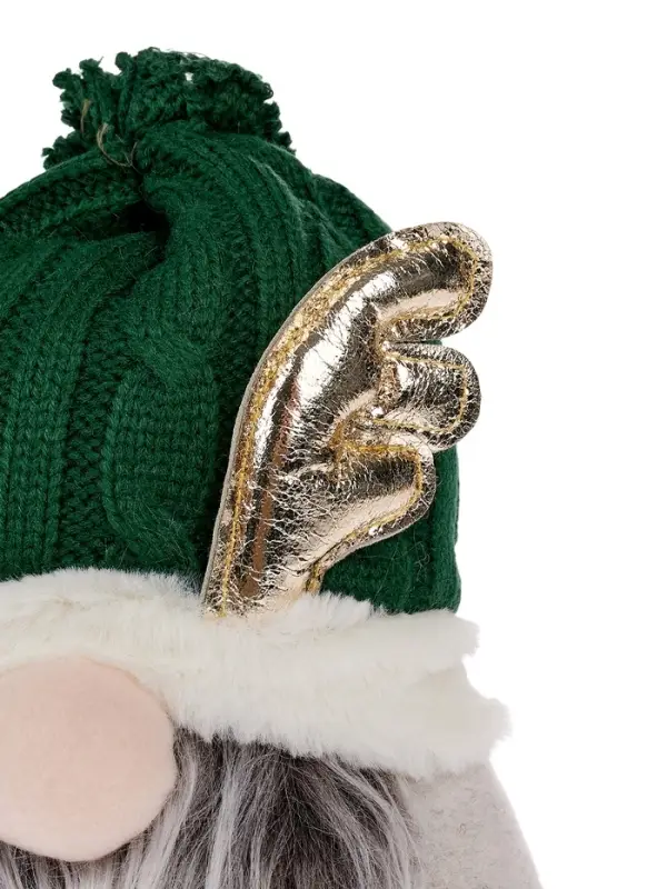 Фигура текстиль «Гном лосяш в зелёном» 33×12×18 см, 1 LED, от батареек AG13×3, свечение тёплое белое