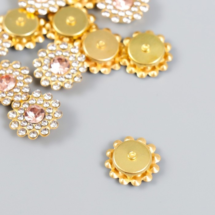 Декор для творчества пластик "Цветок-солнце сиреневый" набор 12 шт 1,4х1,4 см,