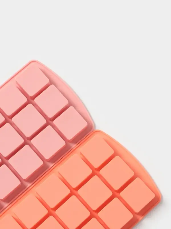 Форма для льда и заготовок Доляна &laquo;Кьюб&raquo;, силикон, 20&times;11.5&times;1.5 см, 15 ячеек, персиковый, розовый