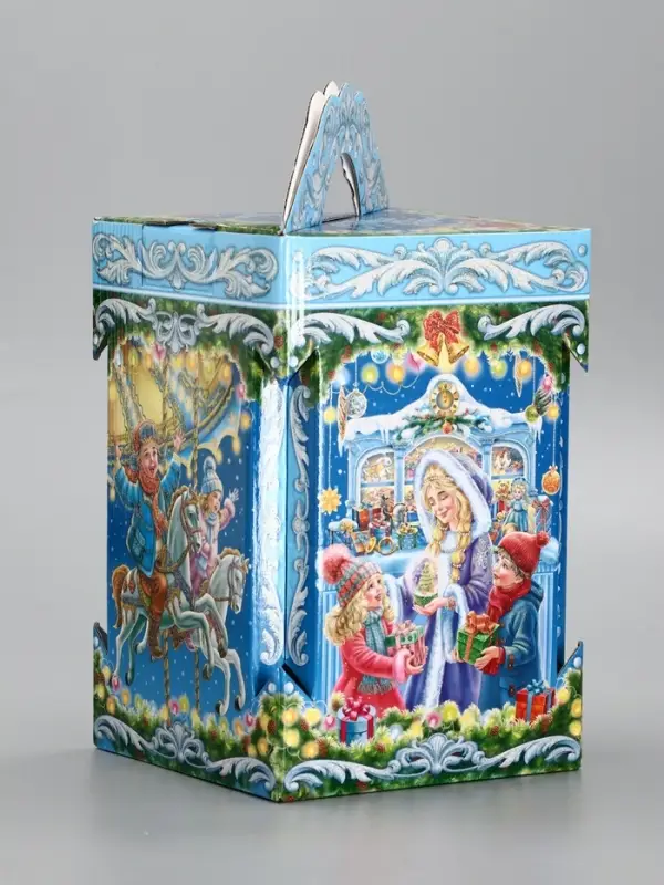 Подарочная новогодняя коробка «Новогодняя карусель» 15.8×15.8×23.5 см Подарочная новогодняя коробка «Новогодняя карусель» 15.8×15.8×23.5 см